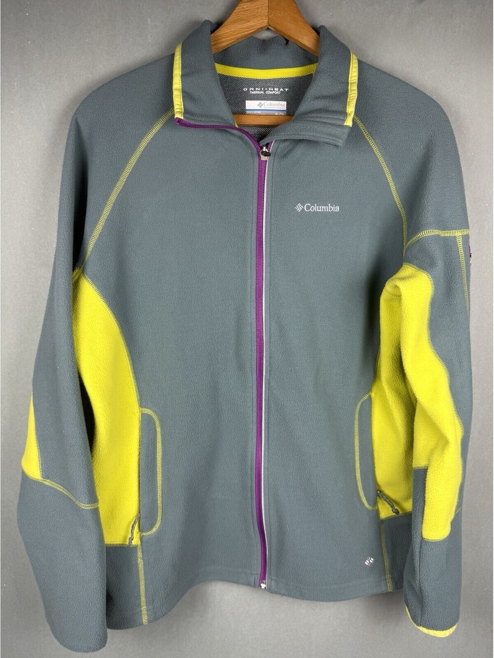 Columbia Fleece Jacket Womens Size XL Omni-Heat Thermal Comfort Full Zip Gray